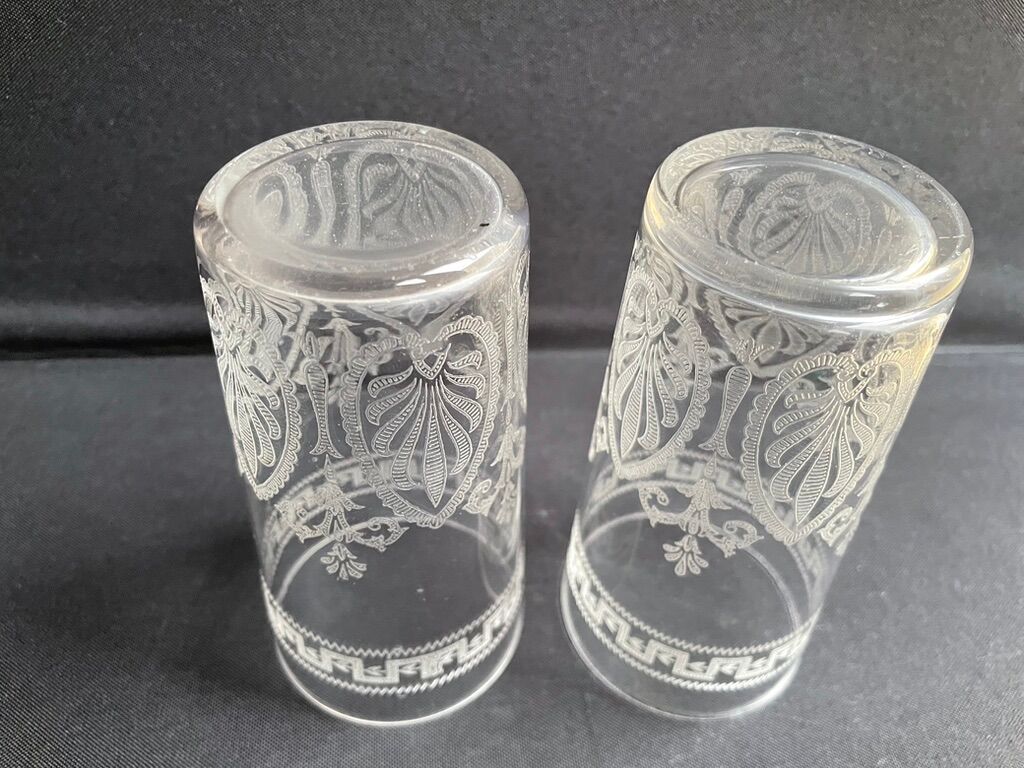 St. Louis - Beer serving party (1) - Art Nouveau - Blown and engraved crystal