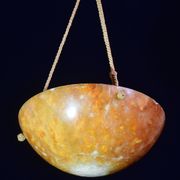 Art Deco great design brown alabaster chandelier, 1940s