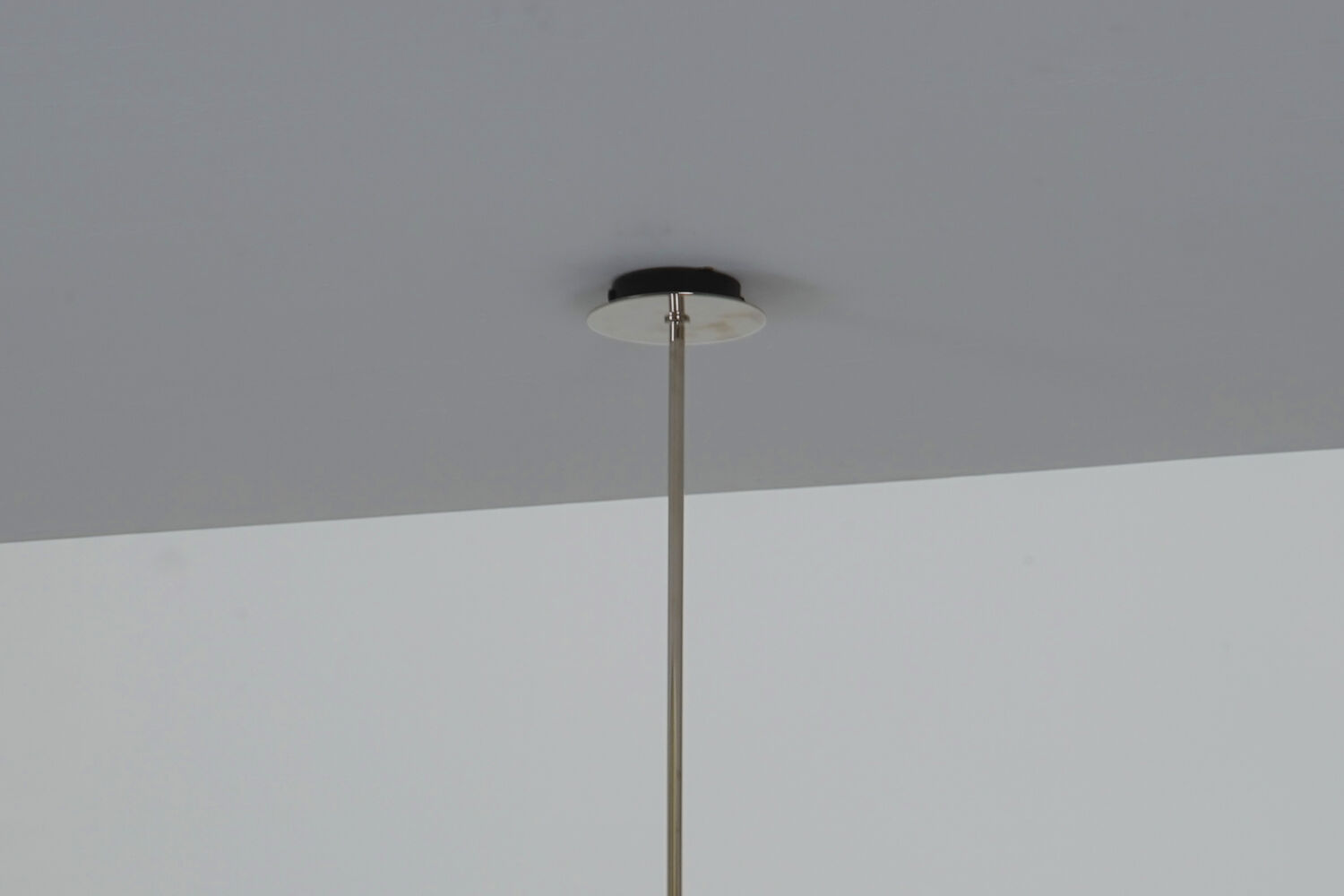 Postmodern hanging lamp in golden metal circa 1980