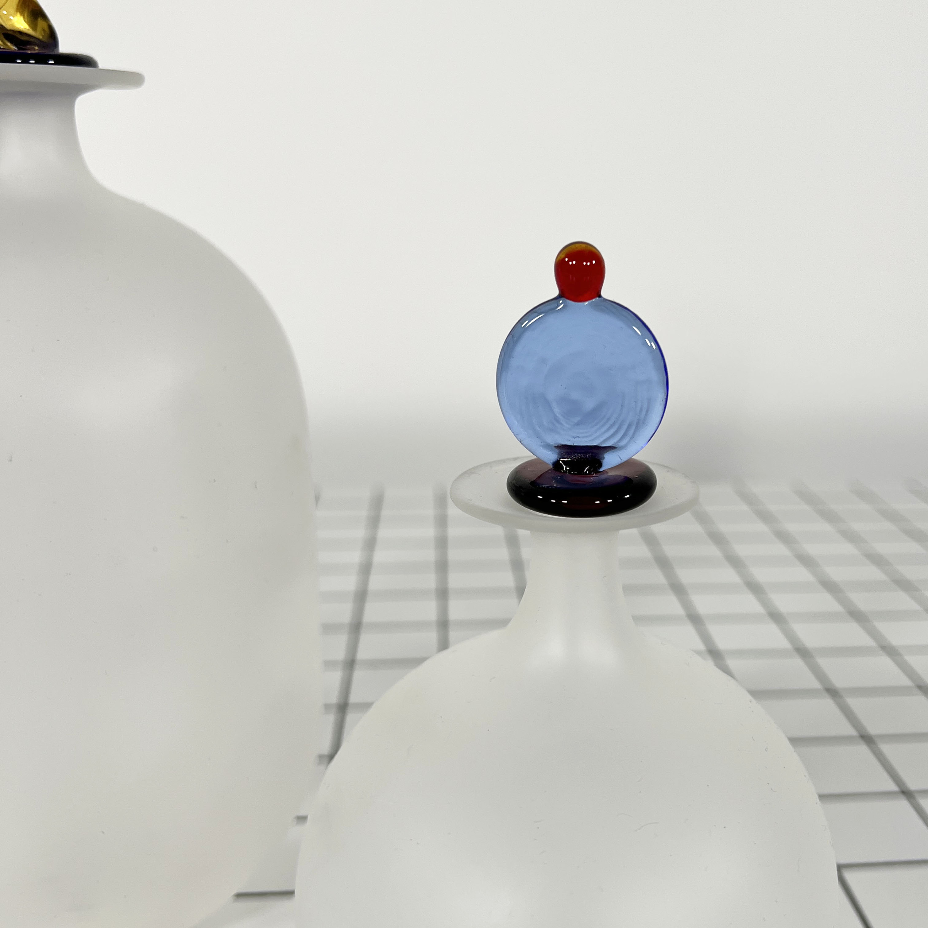 Pair of Italian vials made of murano glass, 1970s