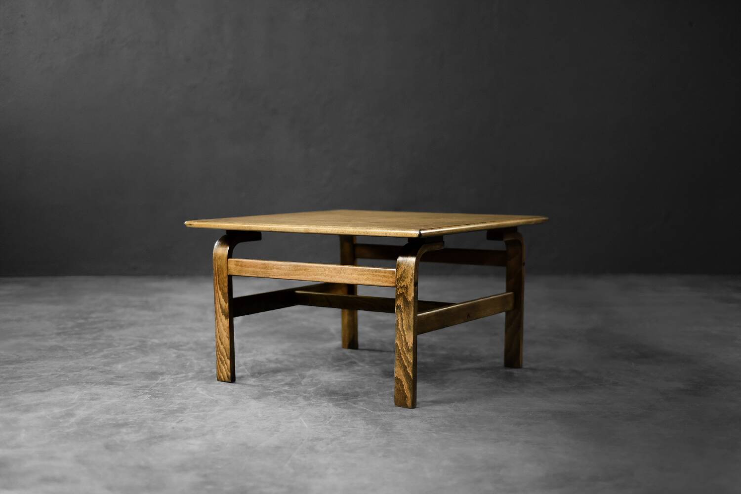 Vintage Rare Mid-Century Scandinavian Modern Brown Oak Coffee Table