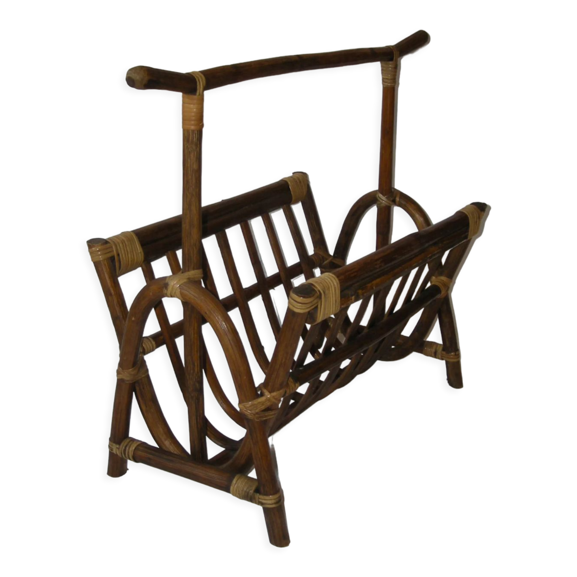 Bamboo magazine holder, rattan
