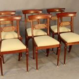 6 chairs from the brand Pierrefeu, a Lyon-based manufacturer, mahogany.