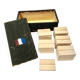 Old wooden construction game in its carrying case - 52 pieces