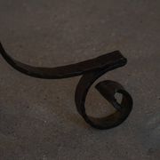 20th-century wrought iron floor lamp with swirling detail, Danish Art Deco.