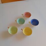 5 earthenware coffee or tea cups from saint amand france 1950