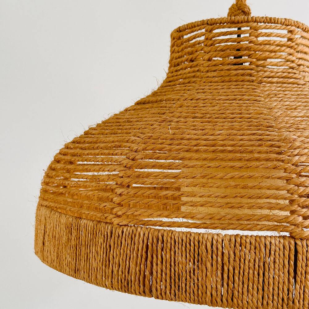 Large rope & jute pendant light, 1970s