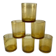 Set of 6 yellow bubble glass water glasses 70s