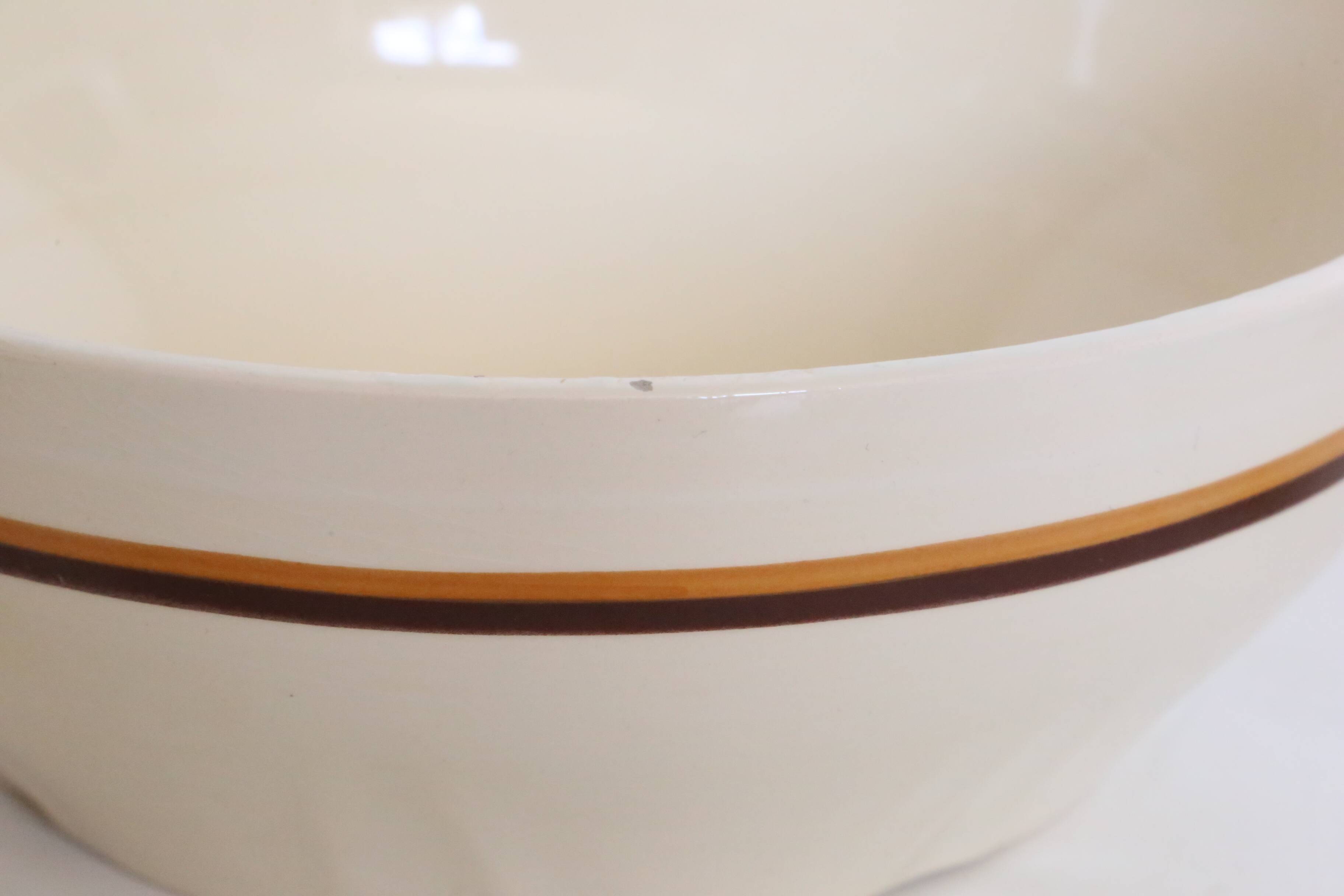 pair of salad bowls, French earthenware, bistro