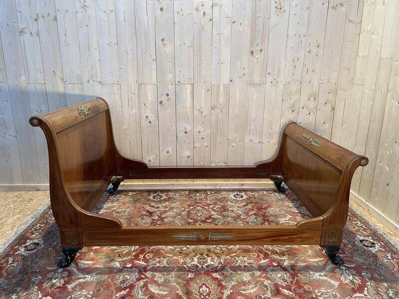 Mahogany and bronze empire bed