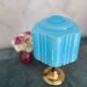 Art Deco lamp from the 1930s in turquoise opaline.