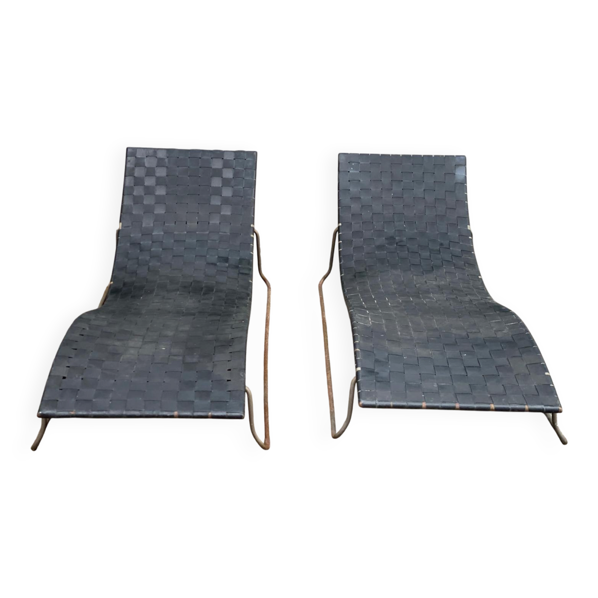2 vinyl garden loungers from the 1960s