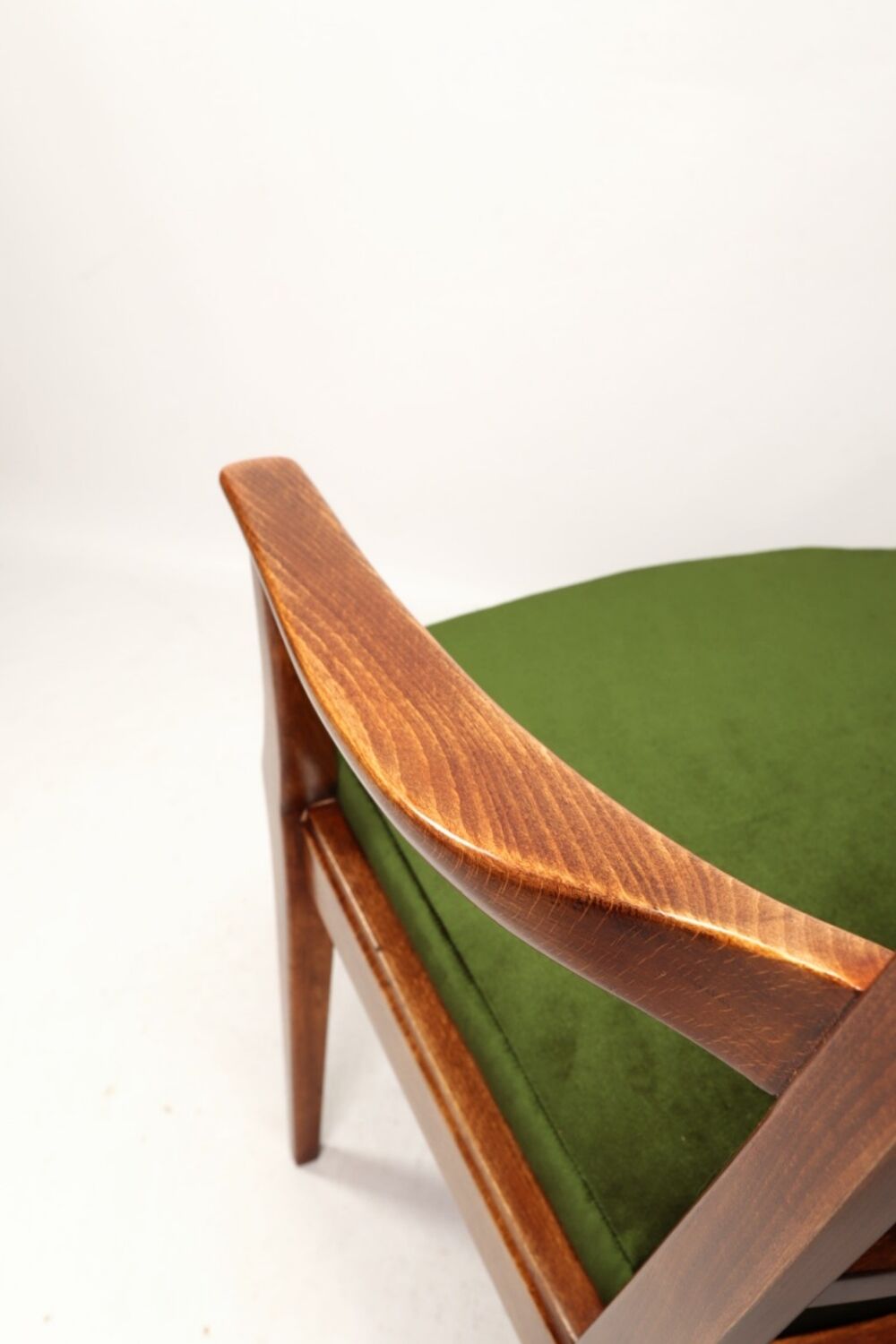 Vintage green mohair armchair eclectic style