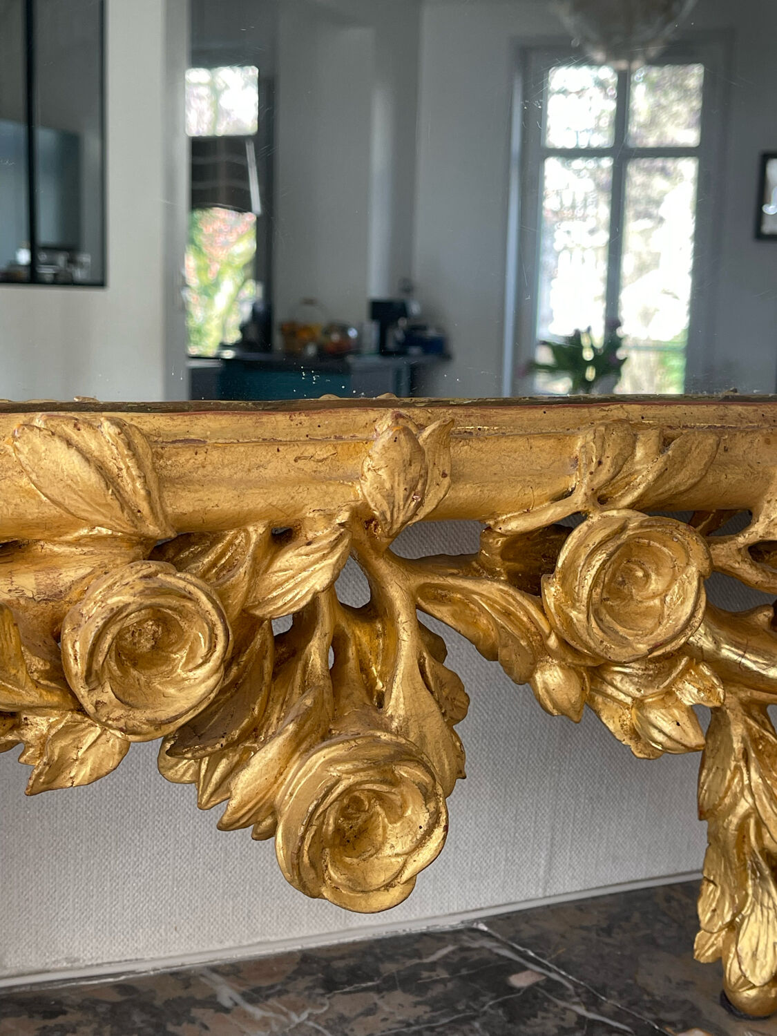 Mirror XVIIIth italian baroque 142x118cm