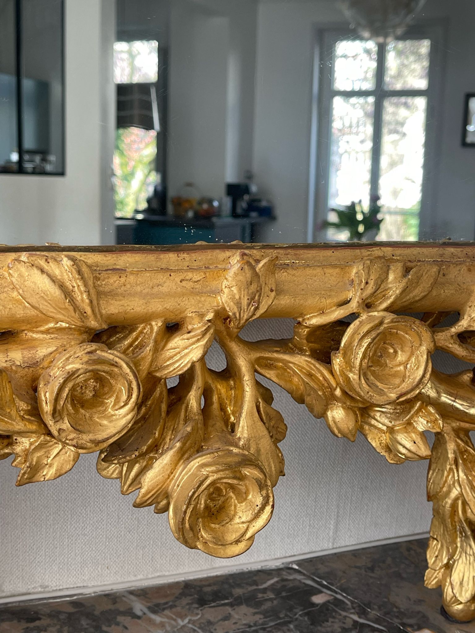 Mirror XVIIIth italian baroque 142x118cm