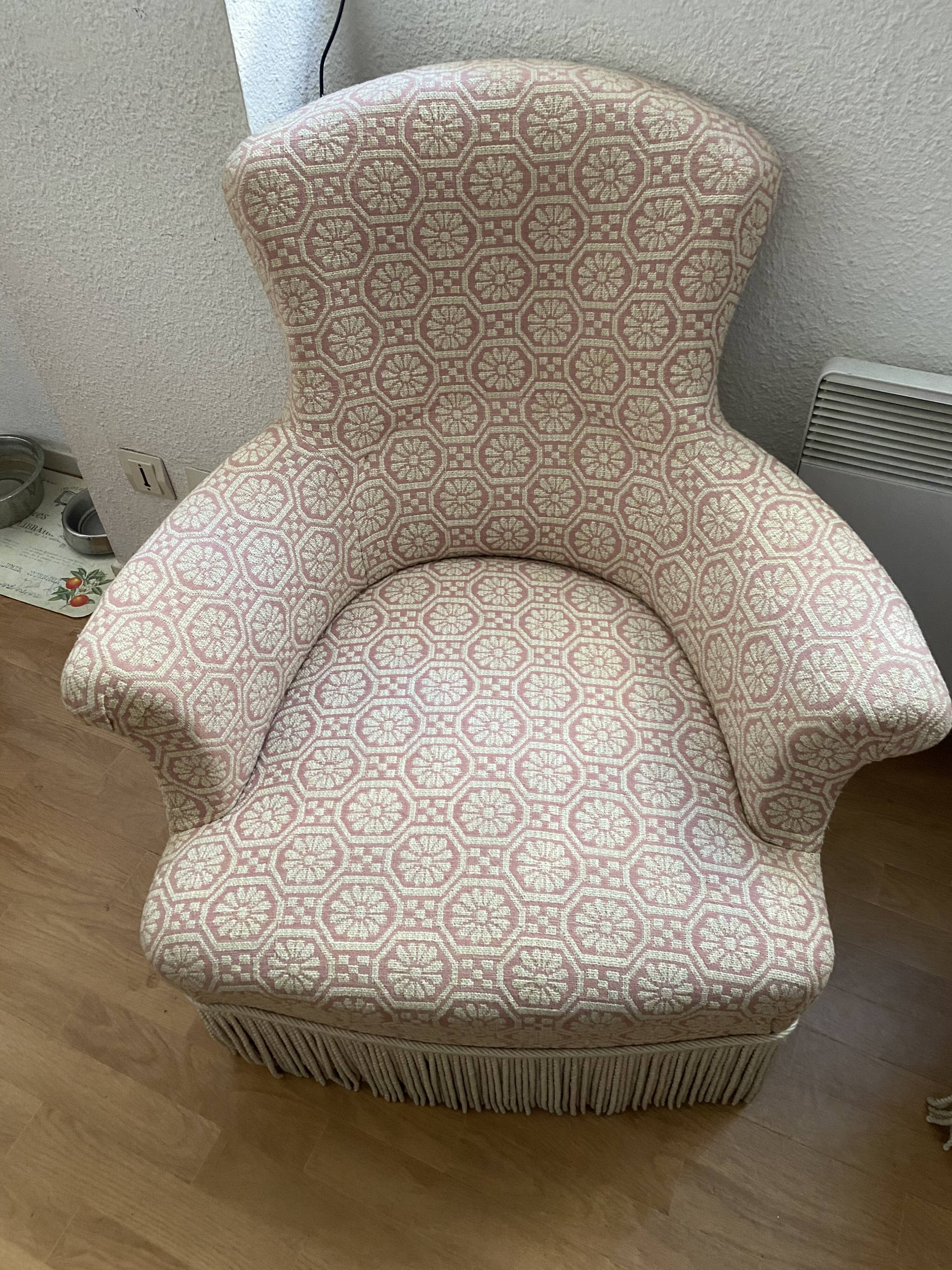 Pair of Napoleon III toad armchairs