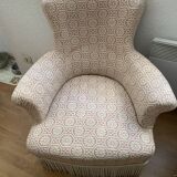 Pair of Napoleon III toad armchairs