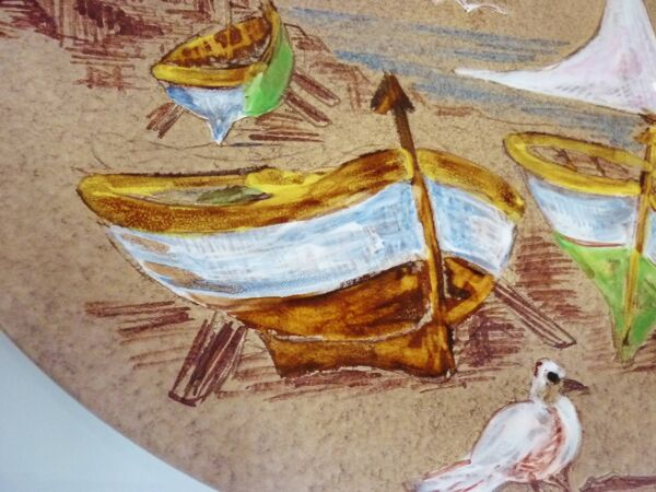 Mabyjo's Musarra Vallauris, plat céramique émaillée décorative, années 60