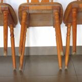 Set of 3 70s pine chalet style chairs