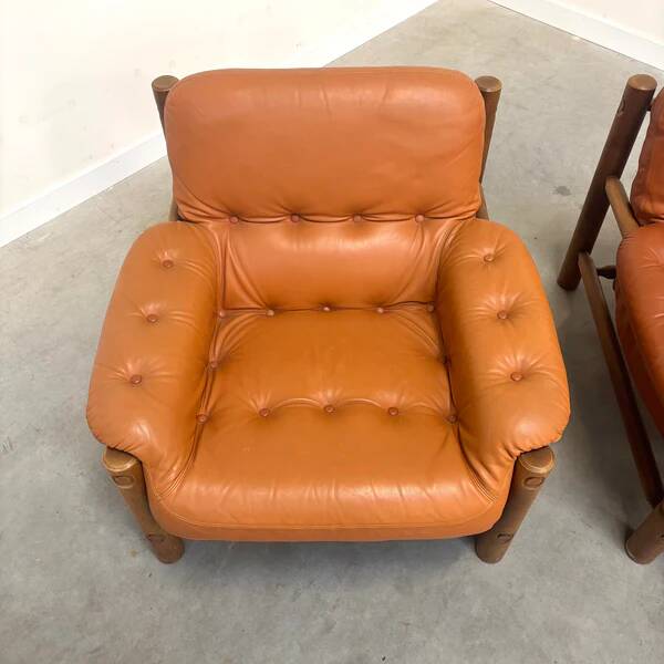 Vintage brutalist, Brazilian style lounge chairs, 1960s