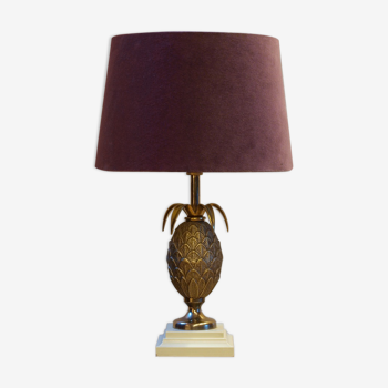 Lampe ananas en laiton années 70