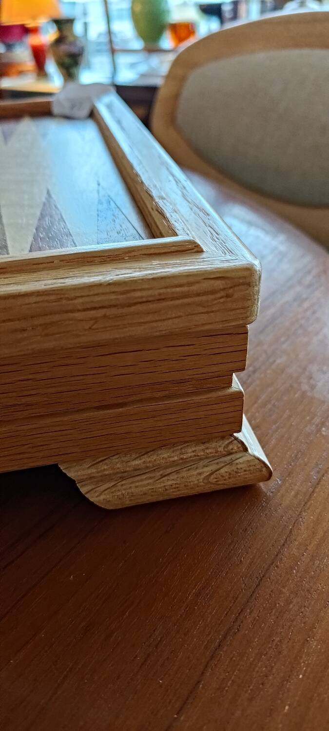Wooden chess and backgammon set