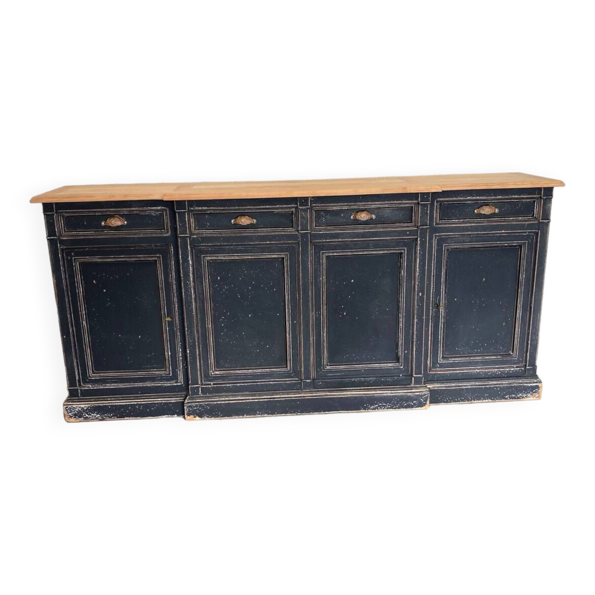 Old sideboard with four doors and four drawers