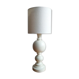 White turned wooden lamp from the 1970s