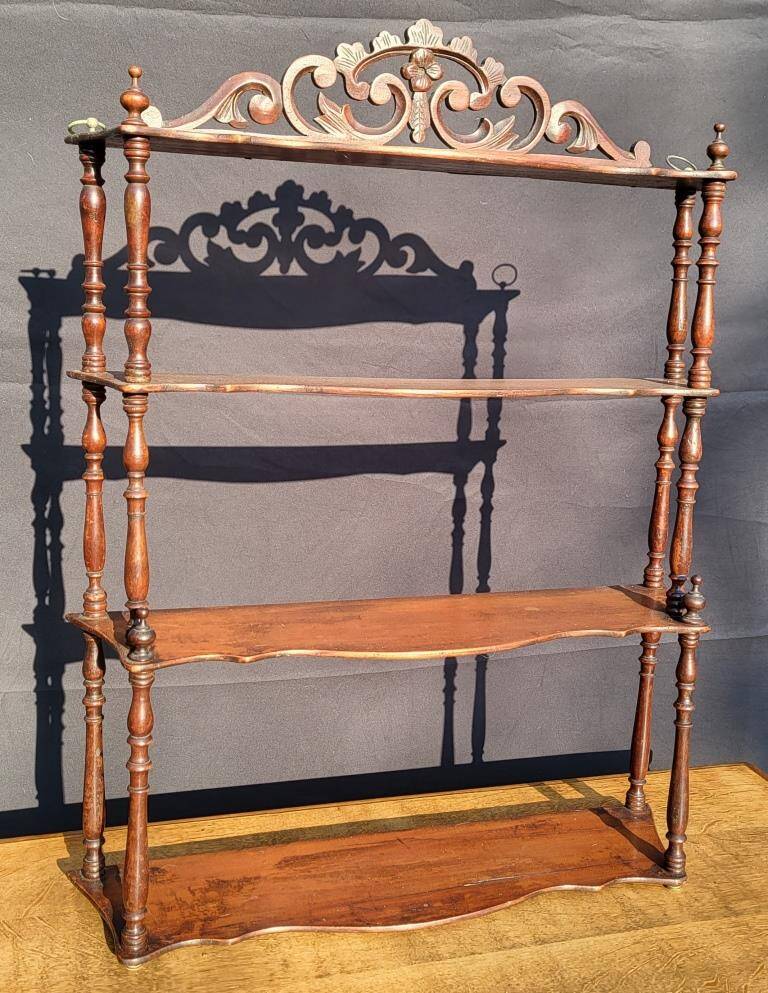 19th century molded mahogany wall shelf Louis-Philippe