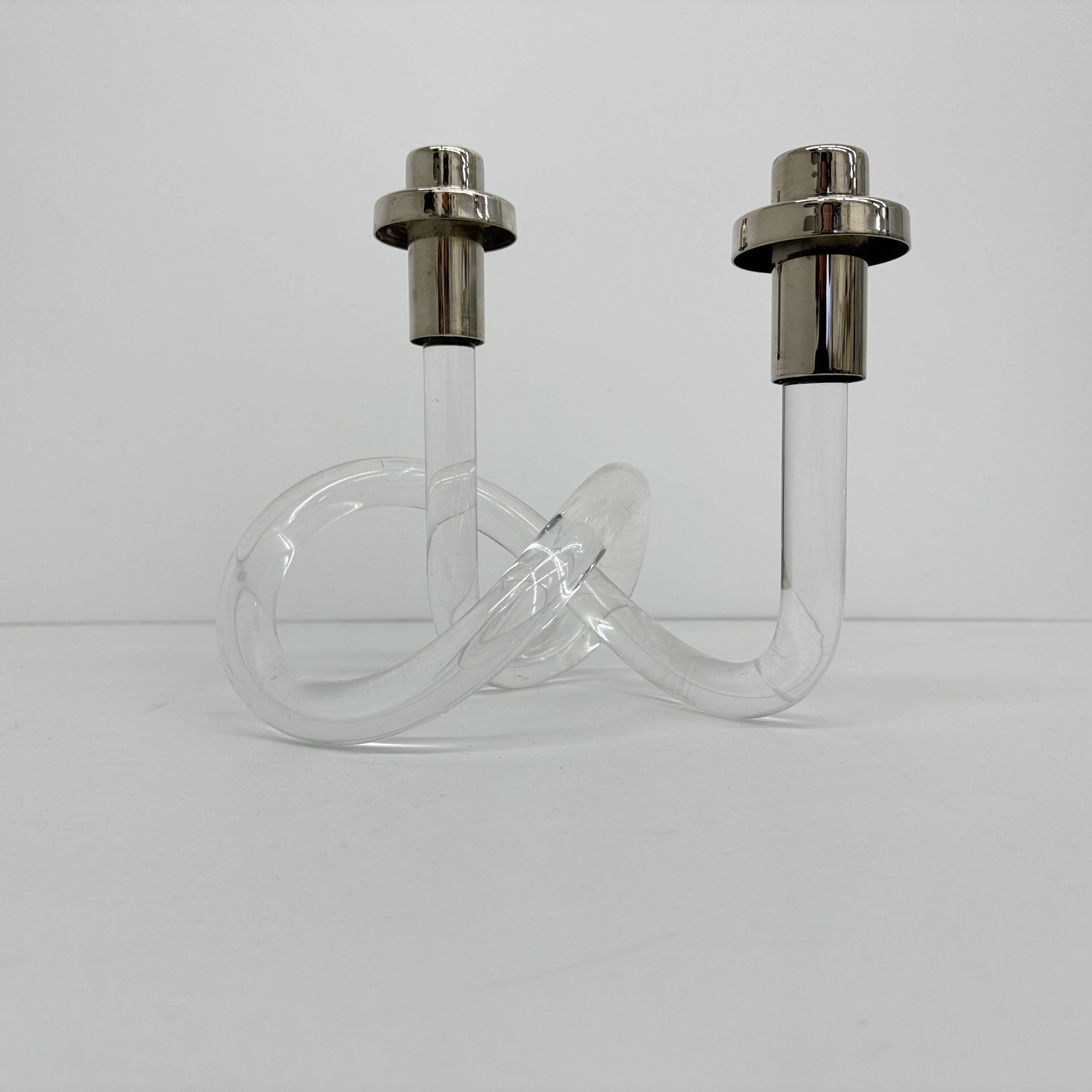 Dorothy Thorpe Pretzel mid-century lucite candle stick, 1940’s
