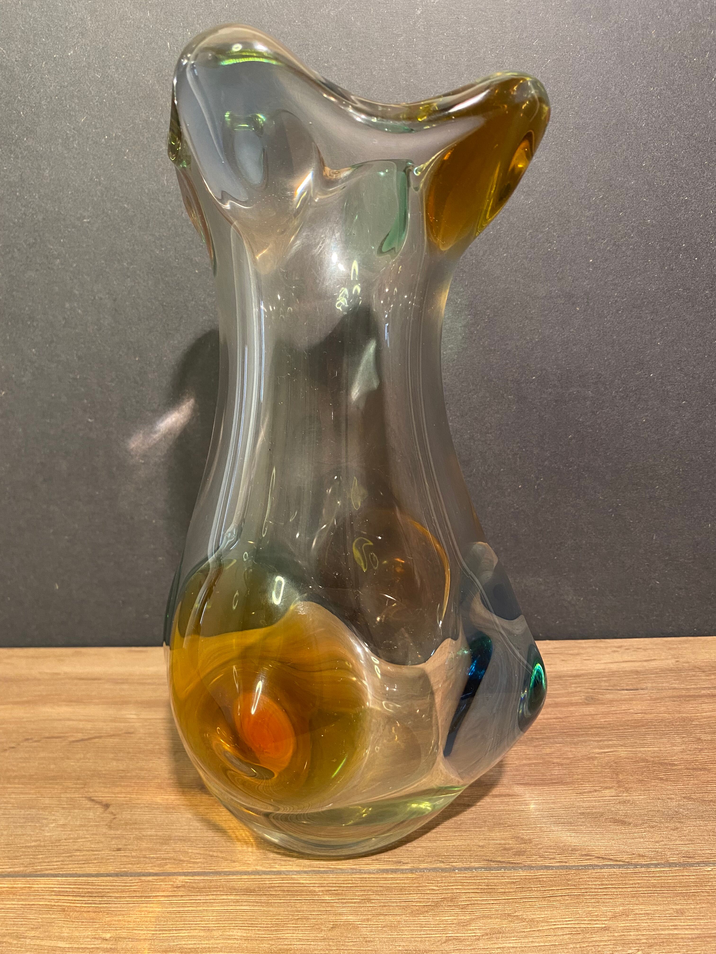 Harlequin vase in crystal murano venice.