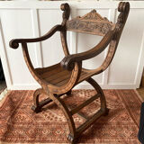 Dagobert armchair in carved wood