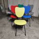 6 coloured vintage chairs