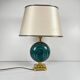 Table lamp Maison Le Dauphin in brass and green malachite imitation, 1980.