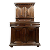 17th century walnut cabinet with recess, circa 1650-1680