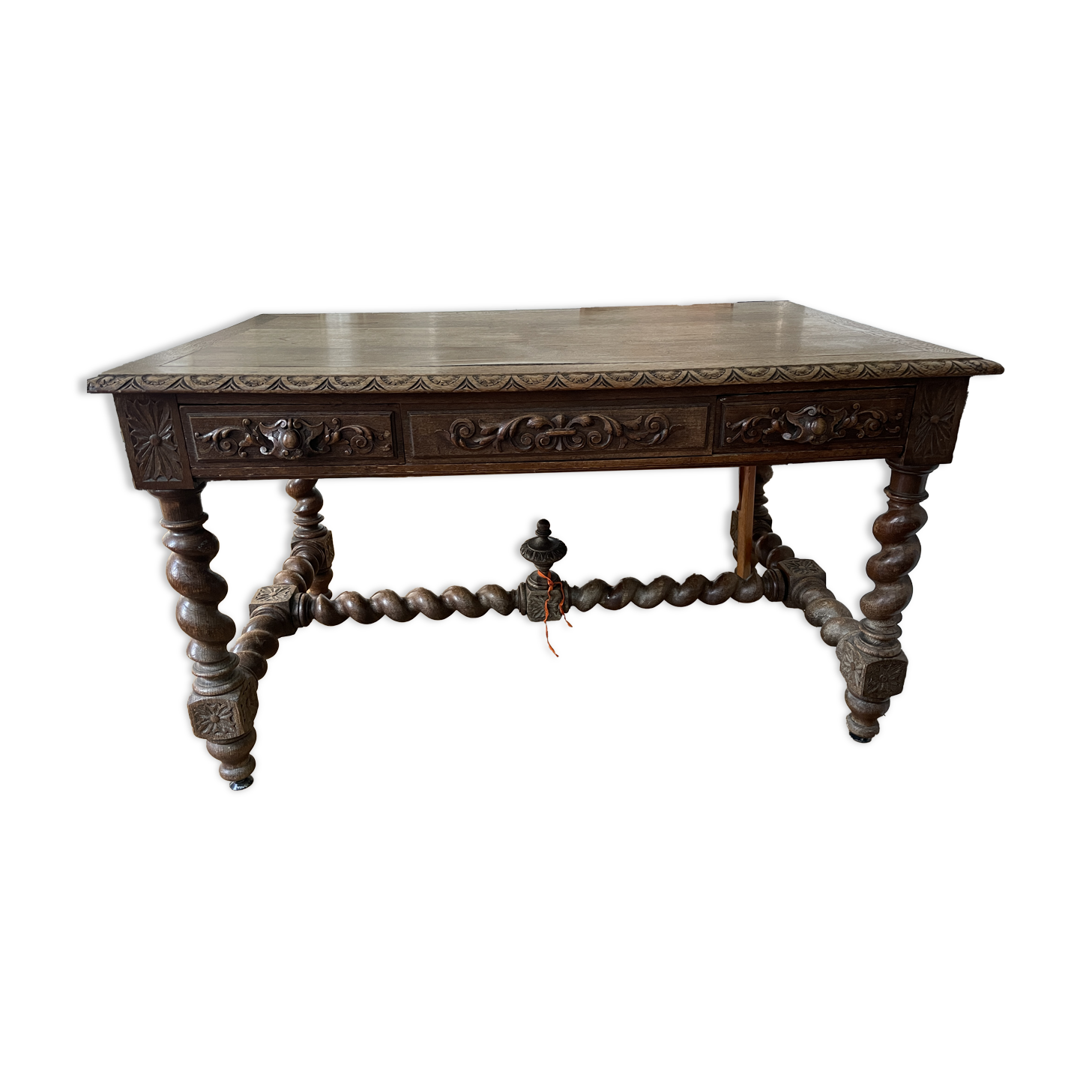 Antique solid oak dining table