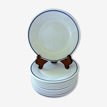 Suite of twelve porcelain dessert plates