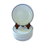Suite of twelve porcelain dessert plates