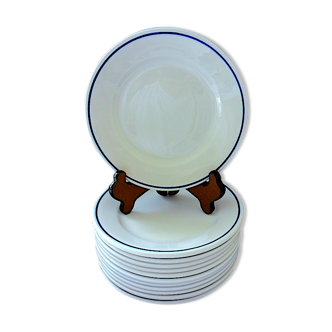 Suite of twelve porcelain dessert plates