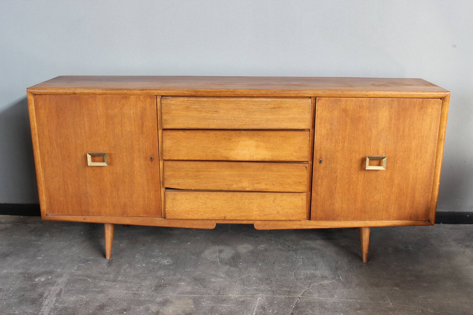 Enfilade with Brass Handles, Italy, 1960s
