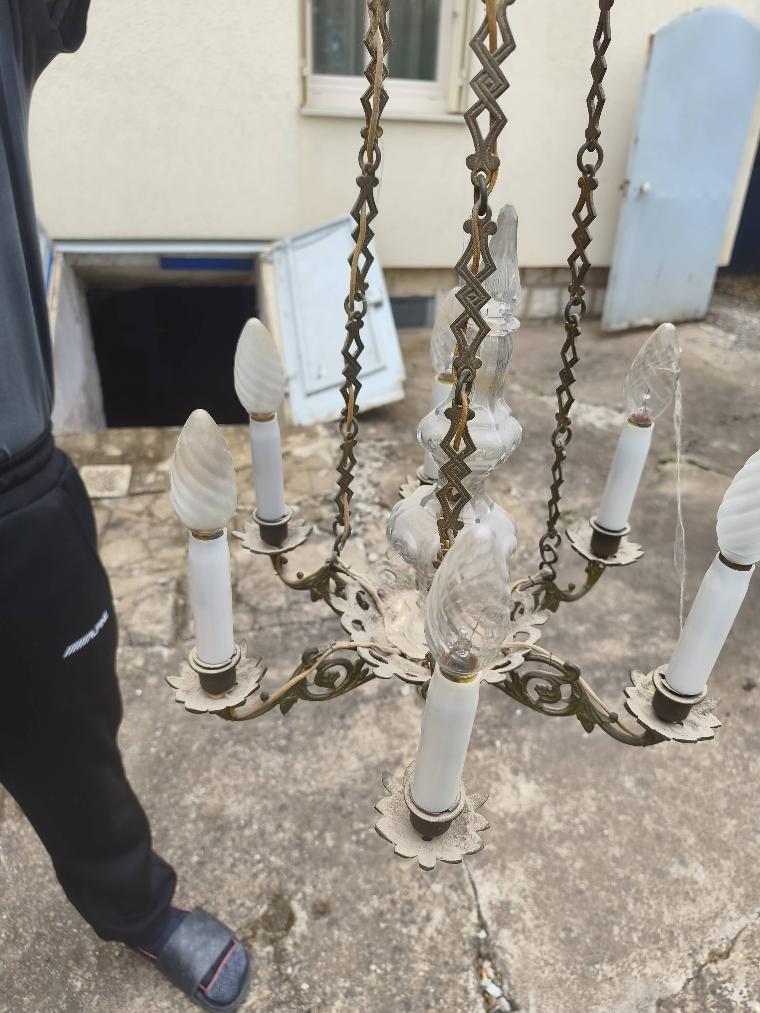 Pair of antique church chandeliers