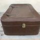 Old suitcase travel leather brown