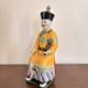 Chinese Porcelain Sculpture of an Emperor Dignitary from the Qing Dynasty, Famille Verte