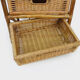 Vintage wicker rattan storage cabinet with 3 drawers