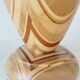 Vase vintage en bois artisanal : sculpture unique tournée sur bois, fleurs séchées
