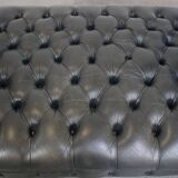 Lit de repos Chesterfield en cuir de vache noir