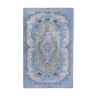 Handmade carved anatolian 1980s 166 cm x 273 cm blue rug
