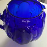 Vintage Henry Dean Cobalt Blue Glass Pitcher