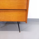 Wooden and black metal chest of drawers from the 50/60s