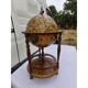 Bar globe terrestre vintage mappemonde en bois avec roulettes